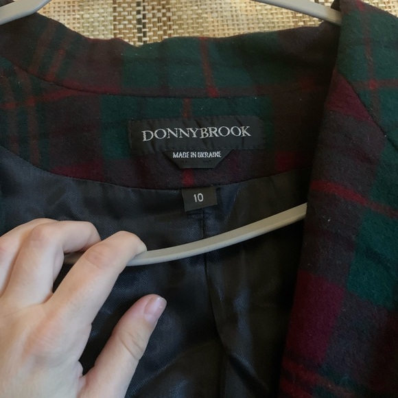 Donny Brook Green Red Blazer Jacket Coat Size 10 Plaid Formal Business - Picture 2 of 3